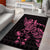 New Zealand Rugby Warrior Custom Area Rug Pink Fern Taniko Motif