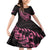New Zealand Rugby Warrior Custom Family Matching Off Shoulder Short Dress and Hawaiian Shirt Pink Fern Taniko Motif