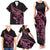 New Zealand Rugby Warrior Custom Family Matching Tank Maxi Dress and Hawaiian Shirt Pink Fern Taniko Motif