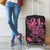 New Zealand Rugby Warrior Custom Luggage Cover Pink Fern Taniko Motif