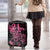 New Zealand Rugby Warrior Custom Luggage Cover Pink Fern Taniko Motif