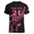 New Zealand Rugby Warrior Custom Women V-Neck T-Shirt Pink Fern Taniko Motif