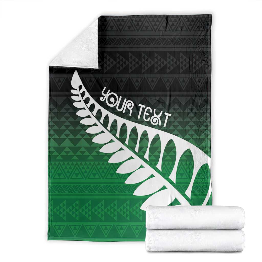Green Silver Fern Spirit Taniko Tukutuku Personalised Blanket LT9 - Polynesian Pride