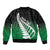 Green Silver Fern Spirit Taniko Tukutuku Personalised Bomber Jacket