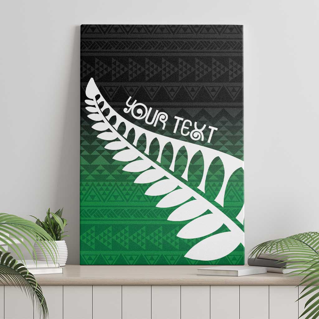 Green Silver Fern Spirit Taniko Tukutuku Personalised Canvas Wall Art LT9 - Polynesian Pride