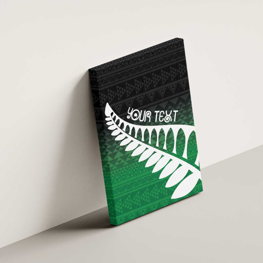 Green Silver Fern Spirit Taniko Tukutuku Personalised Canvas Wall Art LT9 - Polynesian Pride