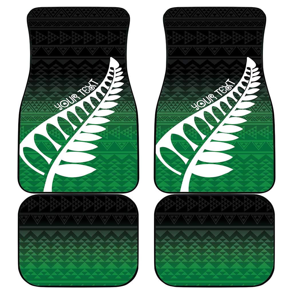 Green Silver Fern Spirit Taniko Tukutuku Personalised Car Mats LT9 - Polynesian Pride