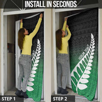 Green Silver Fern Spirit Taniko Tukutuku Personalised Door Cover - Polynesian Pride