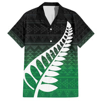 Green Silver Fern Spirit Taniko Tukutuku Personalised Family Matching Long Sleeve Bodycon Dress and Hawaiian Shirt