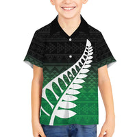 Green Silver Fern Spirit Taniko Tukutuku Personalised Family Matching Puletasi and Hawaiian Shirt