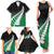 Green Silver Fern Spirit Taniko Tukutuku Personalised Family Matching Tank Maxi Dress and Hawaiian Shirt