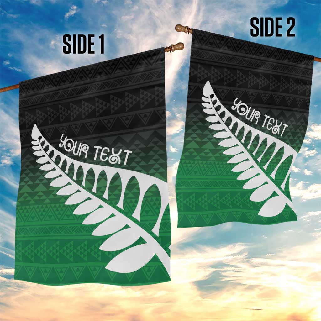 Green Silver Fern Spirit Taniko Tukutuku Personalised Garden Flag LT9 - Polynesian Pride