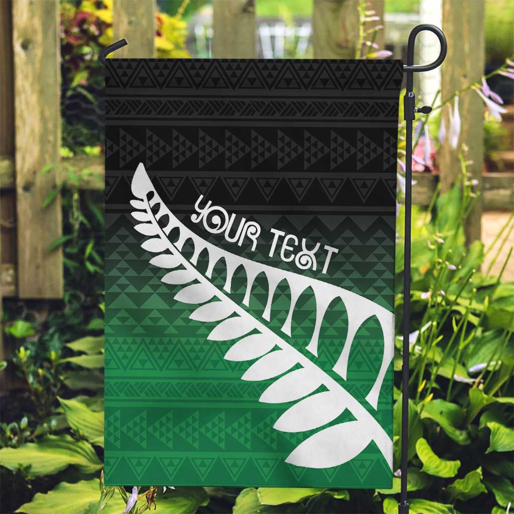 Green Silver Fern Spirit Taniko Tukutuku Personalised Garden Flag LT9 Garden Flag Green - Polynesian Pride