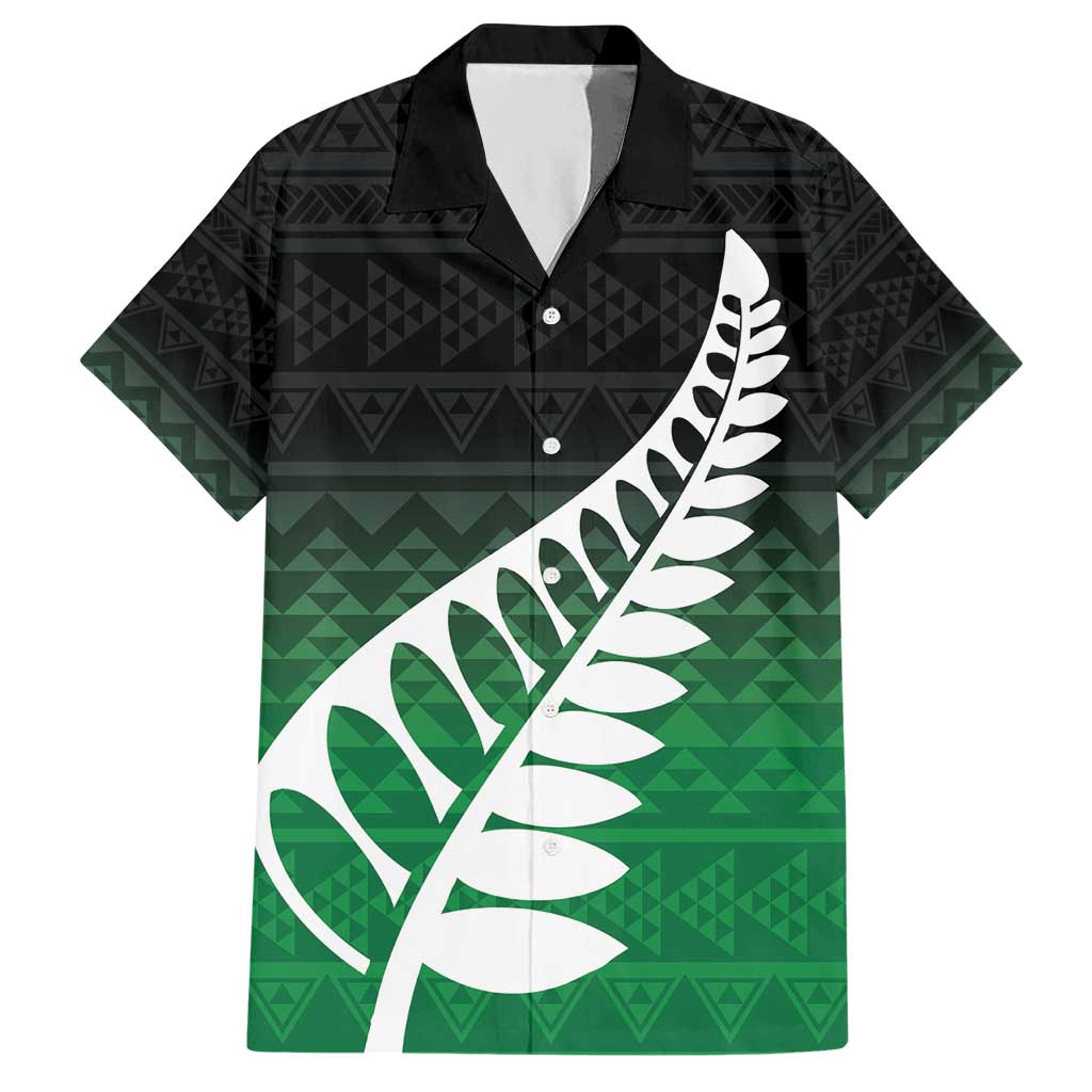 Green Silver Fern Spirit Taniko Tukutuku Personalised Hawaiian Shirt LT9 Green - Polynesian Pride