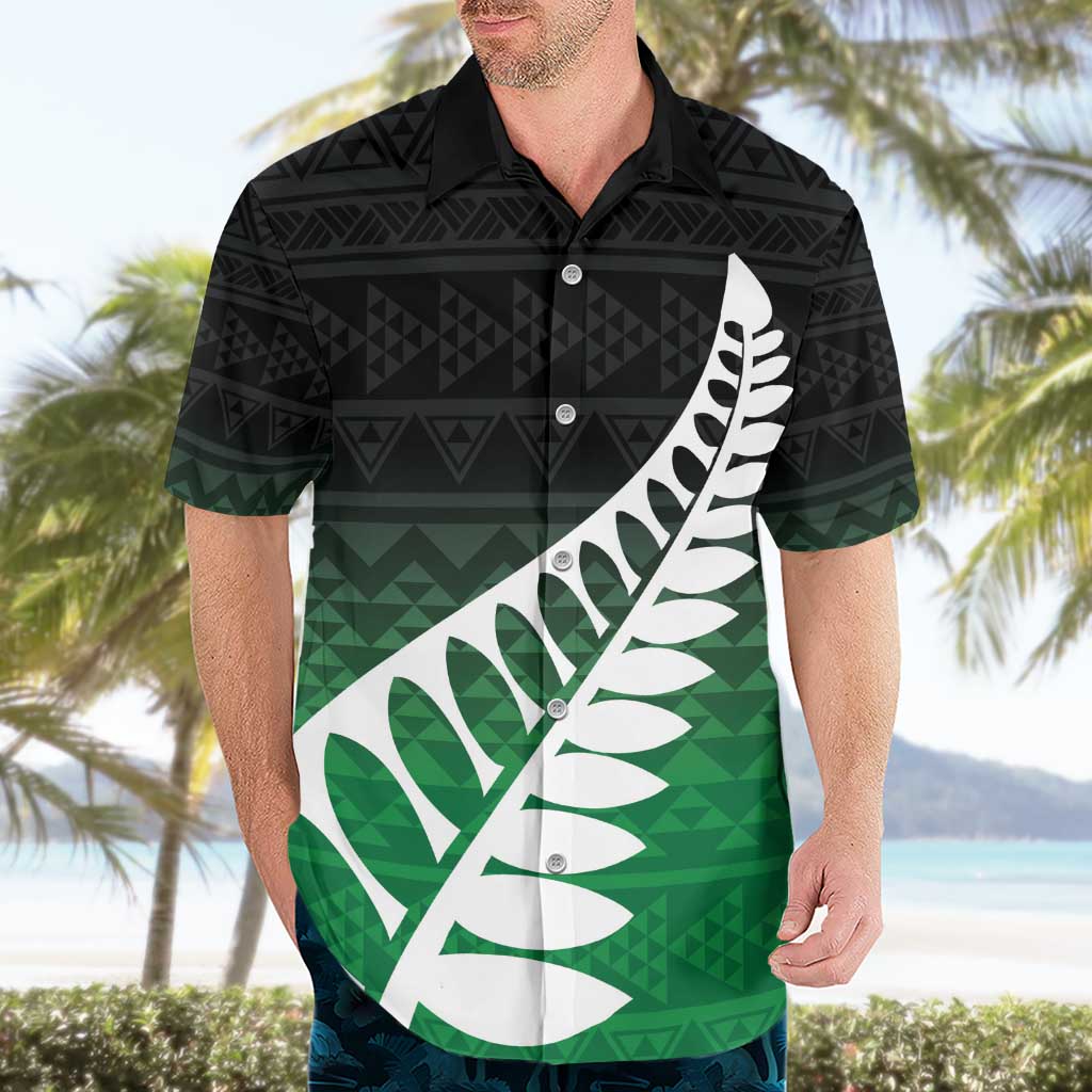 Green Silver Fern Spirit Taniko Tukutuku Personalised Hawaiian Shirt LT9 - Polynesian Pride