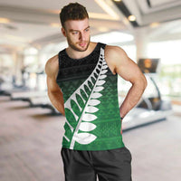 Green Silver Fern Spirit Taniko Tukutuku Personalised Men Tank Top LT9 Green - Polynesian Pride