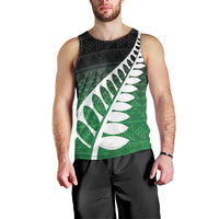 Green Silver Fern Spirit Taniko Tukutuku Personalised Men Tank Top LT9 - Polynesian Pride