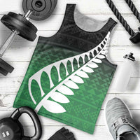 Green Silver Fern Spirit Taniko Tukutuku Personalised Men Tank Top LT9 - Polynesian Pride