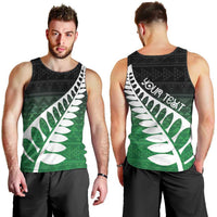 Green Silver Fern Spirit Taniko Tukutuku Personalised Men Tank Top LT9 - Polynesian Pride