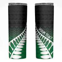Green Silver Fern Spirit Taniko Tukutuku Personalised Skinny Tumbler