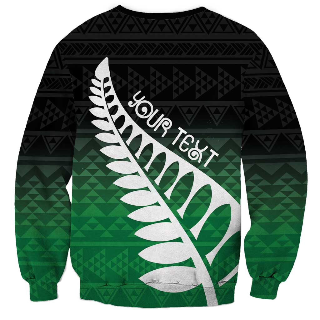 Green Silver Fern Spirit Taniko Tukutuku Personalised Sweatshirt LT9 - Polynesian Pride