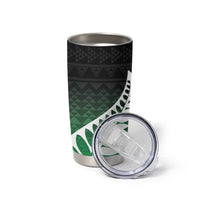 Green Silver Fern Spirit Taniko Tukutuku Personalised Tumbler Cup LT9 - Polynesian Pride