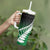 Green Silver Fern Spirit Taniko Tukutuku Personalised Tumbler With Handle