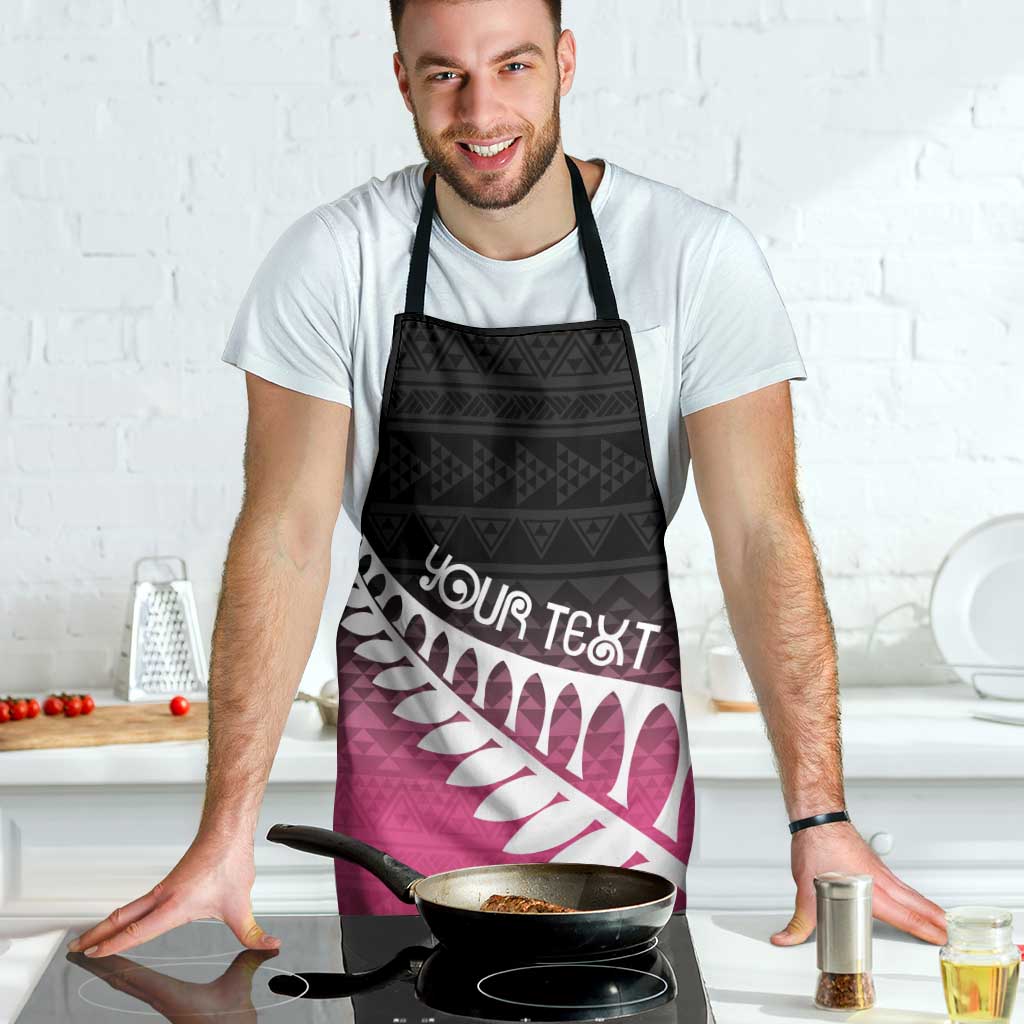 Pink Silver Fern Spirit Taniko Tukutuku Personalised Apron - Polynesian Pride