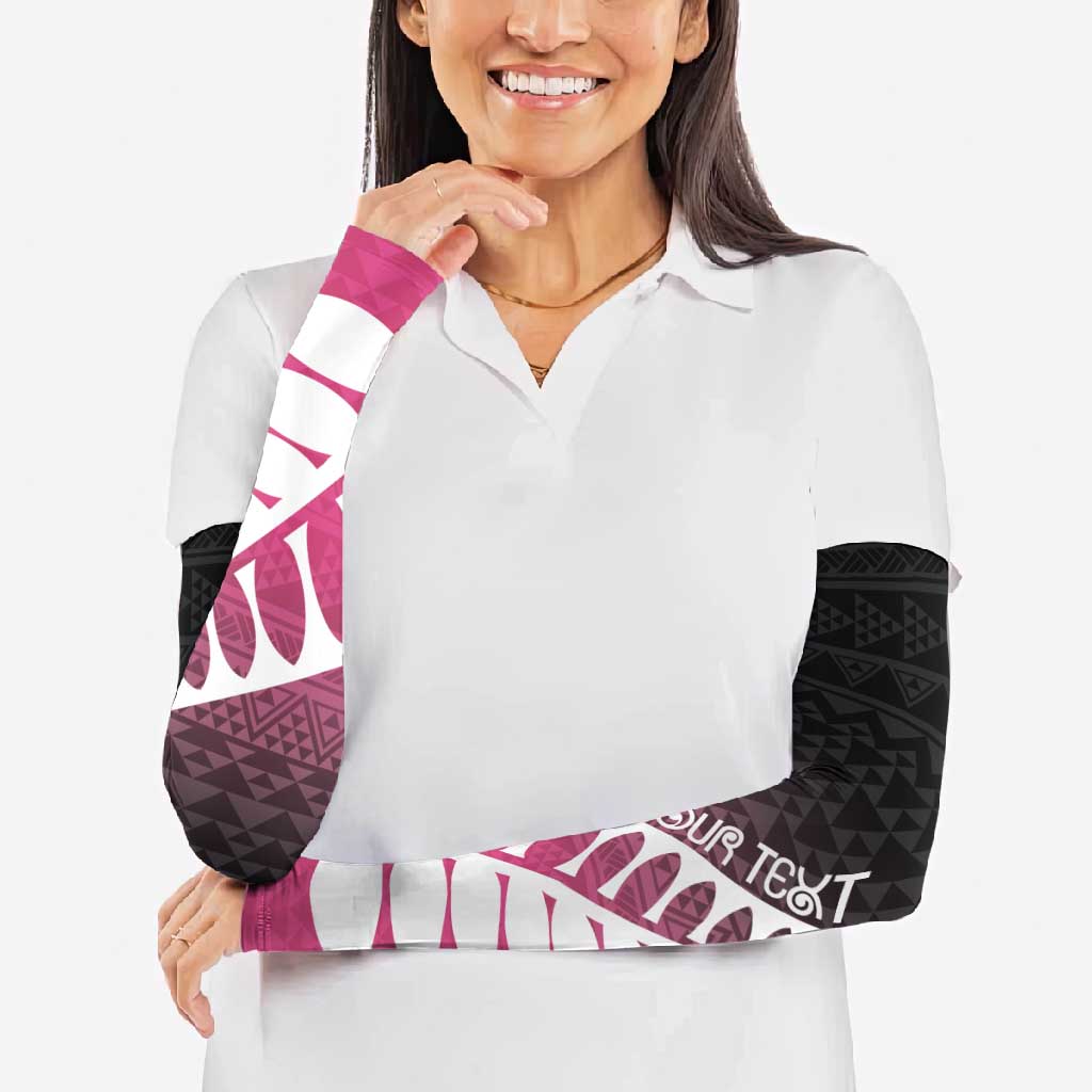 Pink Silver Fern Spirit Taniko Tukutuku Personalised Arm Sleeves - Polynesian Pride