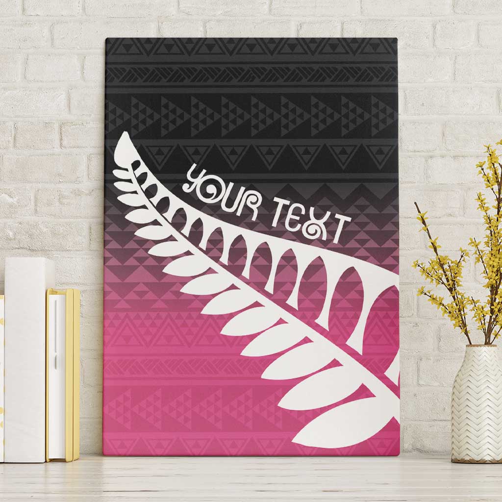 Pink Silver Fern Spirit Taniko Tukutuku Personalised Canvas Wall Art LT9 Without Frame Pink - Polynesian Pride