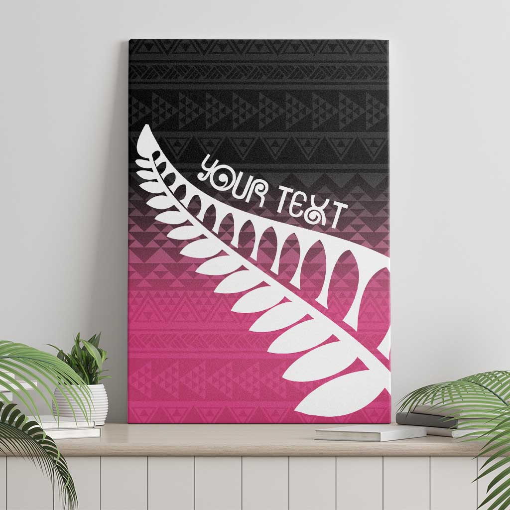 Pink Silver Fern Spirit Taniko Tukutuku Personalised Canvas Wall Art LT9 - Polynesian Pride