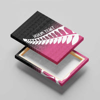 Pink Silver Fern Spirit Taniko Tukutuku Personalised Canvas Wall Art LT9 - Polynesian Pride