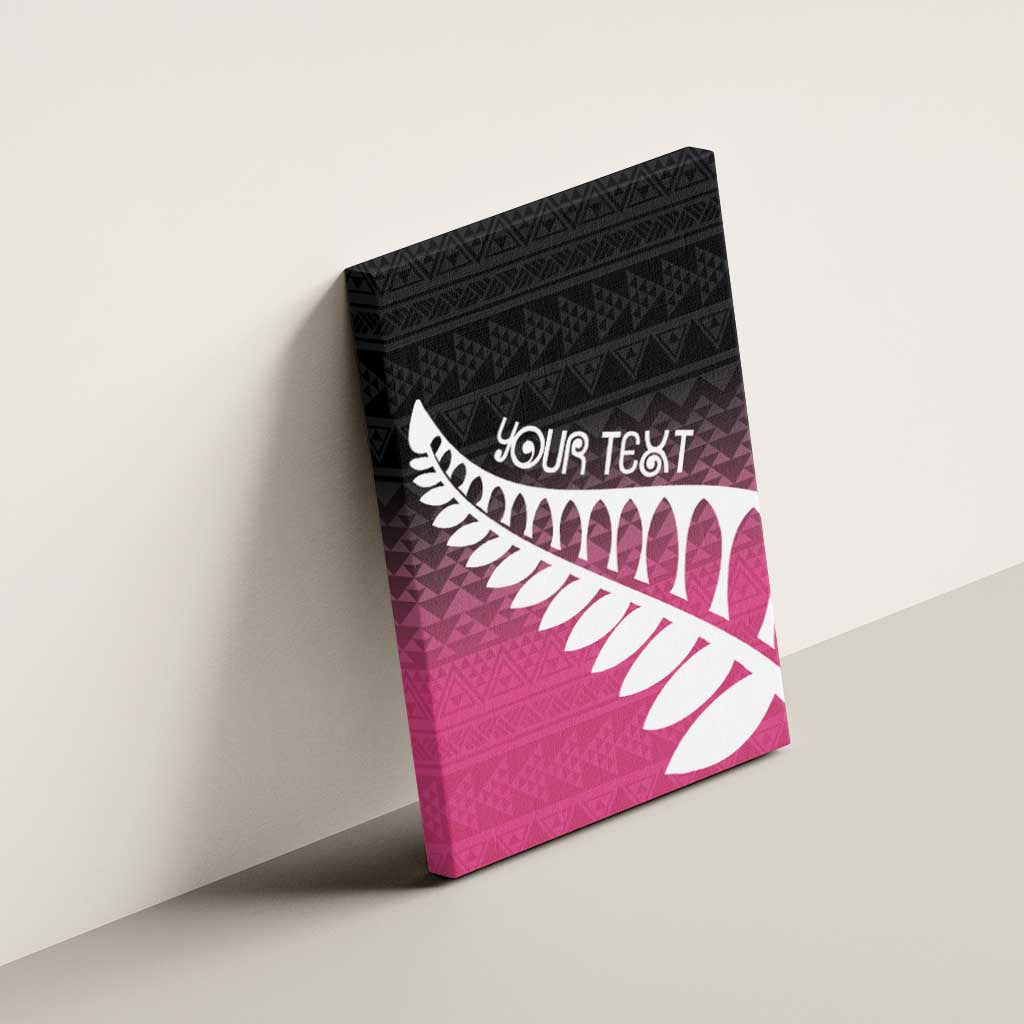 Pink Silver Fern Spirit Taniko Tukutuku Personalised Canvas Wall Art LT9 - Polynesian Pride