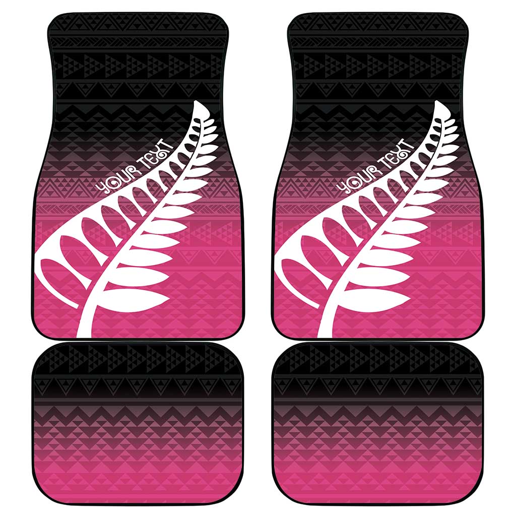 Pink Silver Fern Spirit Taniko Tukutuku Personalised Car Mats LT9 - Polynesian Pride