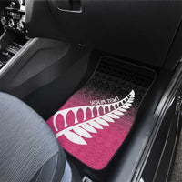 Pink Silver Fern Spirit Taniko Tukutuku Personalised Car Mats LT9 - Polynesian Pride
