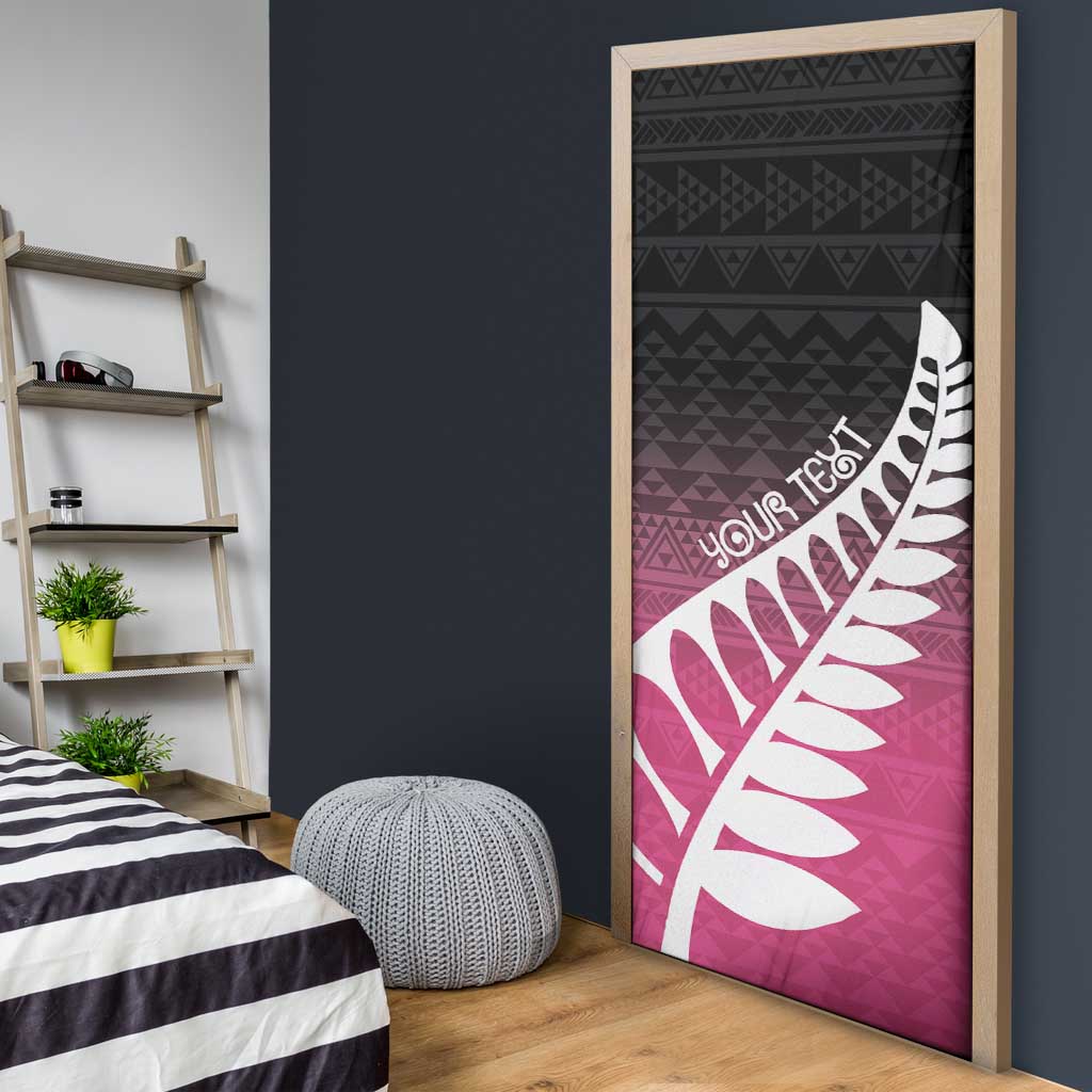 Pink Silver Fern Spirit Taniko Tukutuku Personalised Door Cover - Polynesian Pride