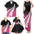 Pink Silver Fern Spirit Taniko Tukutuku Personalised Family Matching Tank Maxi Dress and Hawaiian Shirt