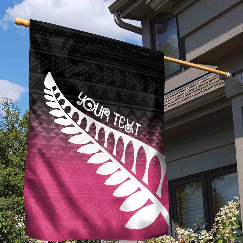 Pink Silver Fern Spirit Taniko Tukutuku Personalised Garden Flag LT9 - Polynesian Pride