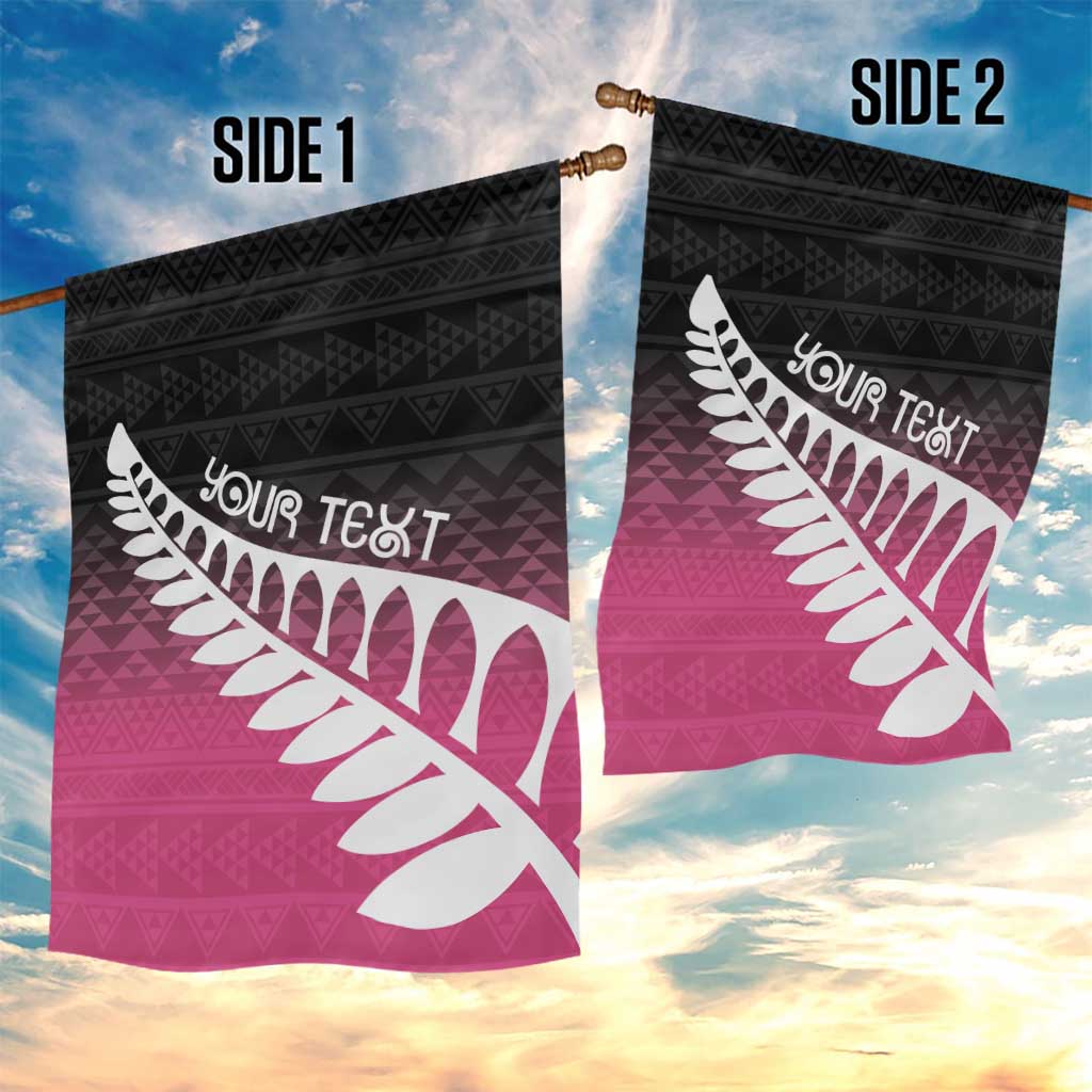 Pink Silver Fern Spirit Taniko Tukutuku Personalised Garden Flag LT9 - Polynesian Pride