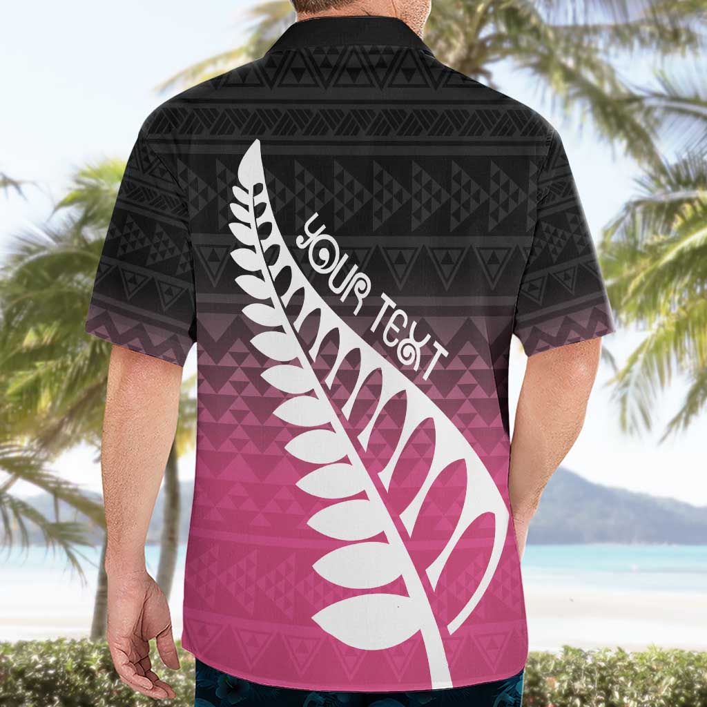 Pink Silver Fern Spirit Taniko Tukutuku Personalised Hawaiian Shirt LT9 - Polynesian Pride