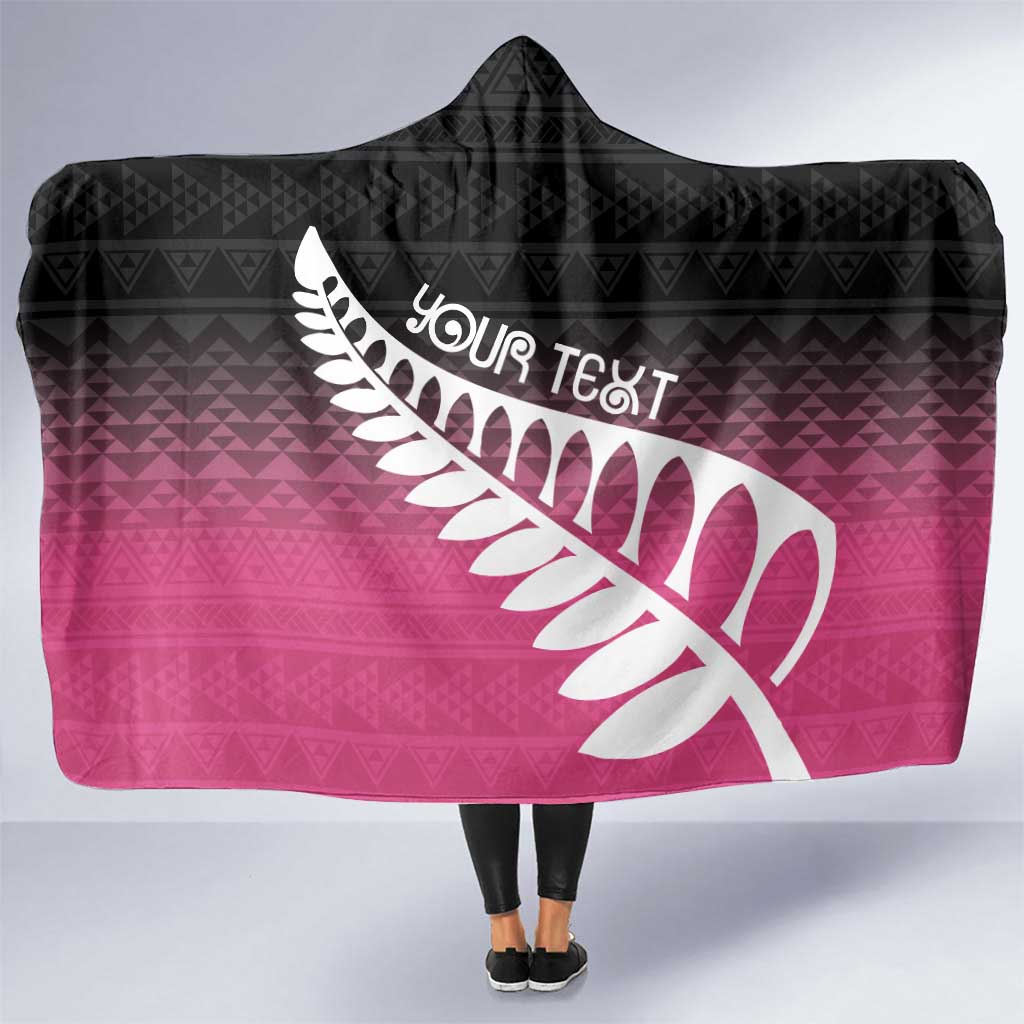 Pink Silver Fern Spirit Taniko Tukutuku Personalised Hooded Blanket LT9 One Size Pink - Polynesian Pride