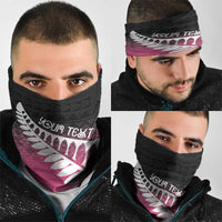 Pink Silver Fern Spirit Taniko Tukutuku Personalised Neck Gaiter - Polynesian Pride