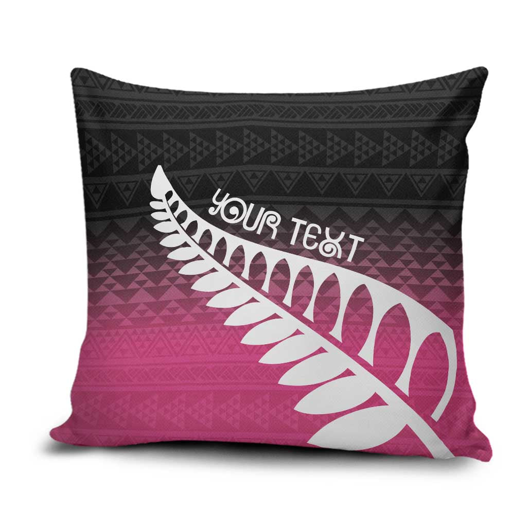 Pink Silver Fern Spirit Taniko Tukutuku Personalised Pillow Cover - Polynesian Pride
