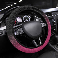 Pink Silver Fern Spirit Taniko Tukutuku Steering Wheel Cover LT9 Universal Fit Pink - Polynesian Pride