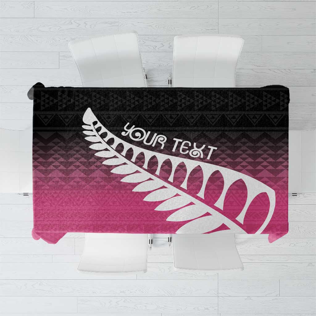 Pink Silver Fern Spirit Taniko Tukutuku Personalised Tablecloth LT9 Pink - Polynesian Pride