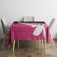 Pink Silver Fern Spirit Taniko Tukutuku Personalised Tablecloth LT9 - Polynesian Pride