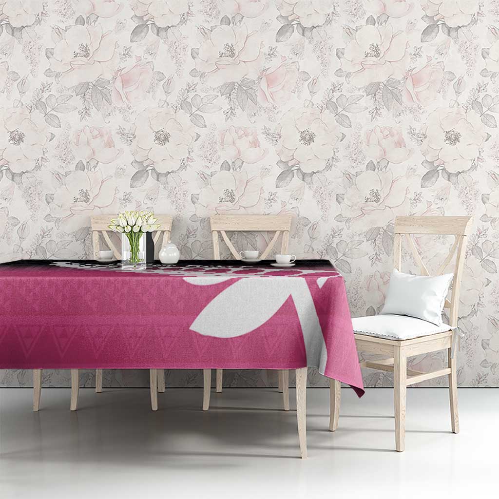 Pink Silver Fern Spirit Taniko Tukutuku Personalised Tablecloth LT9 - Polynesian Pride