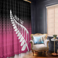 Pink Silver Fern Spirit Taniko Tukutuku Personalised Window Curtain LT9 - Polynesian Pride