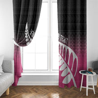 Pink Silver Fern Spirit Taniko Tukutuku Personalised Window Curtain LT9 - Polynesian Pride