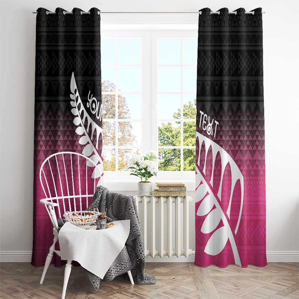 Pink Silver Fern Spirit Taniko Tukutuku Personalised Window Curtain LT9 - Polynesian Pride